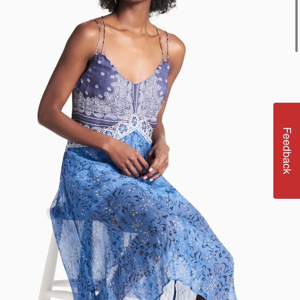 LUCKY BRAND Navy Paisley Dress